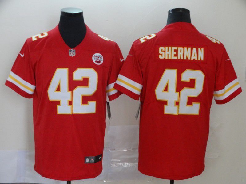 Men Kansas City Chiefs 42 Sherman Red Nike Vapor Untouchable Limited NFL Jersey